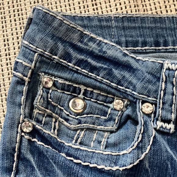 L.A. Idol USA Cropped Denim Jeans Size 13 - Picture 2 of 12